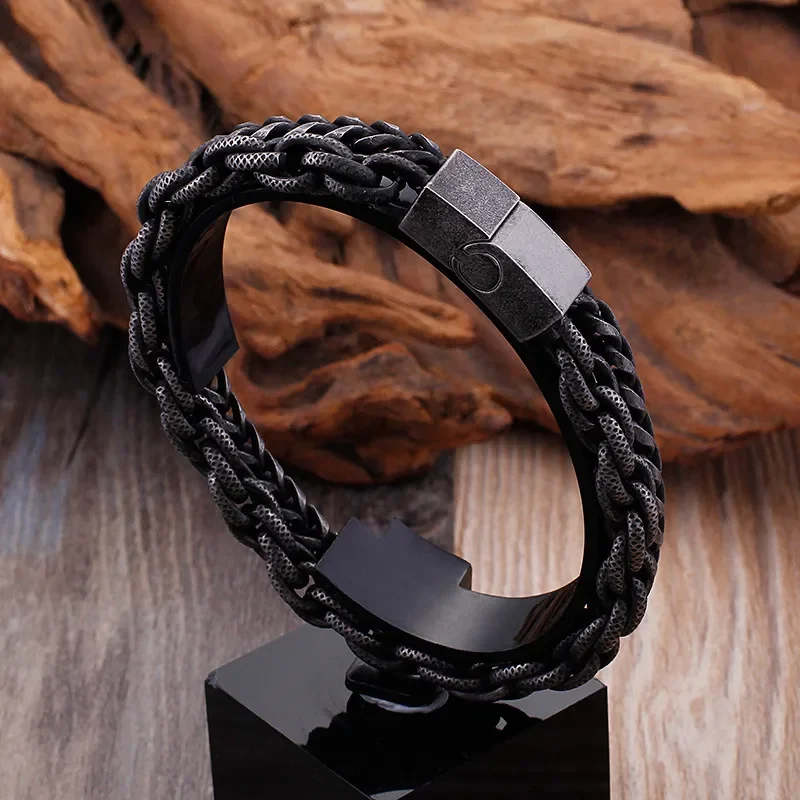 Pulsera vintage doble cadena con broche