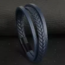 Pulsera de tres tiras azul