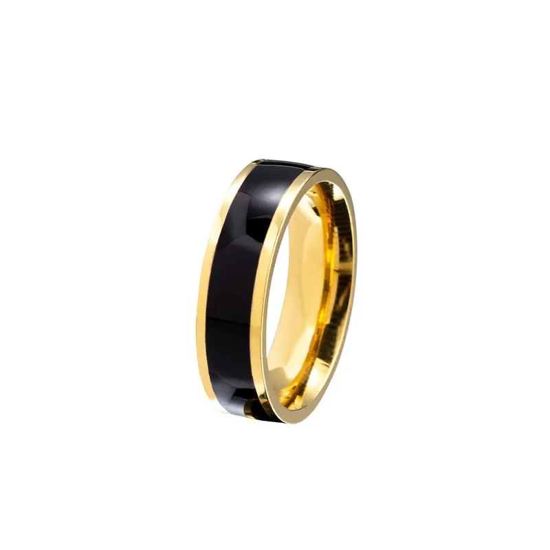 anillo dorado con centro negro