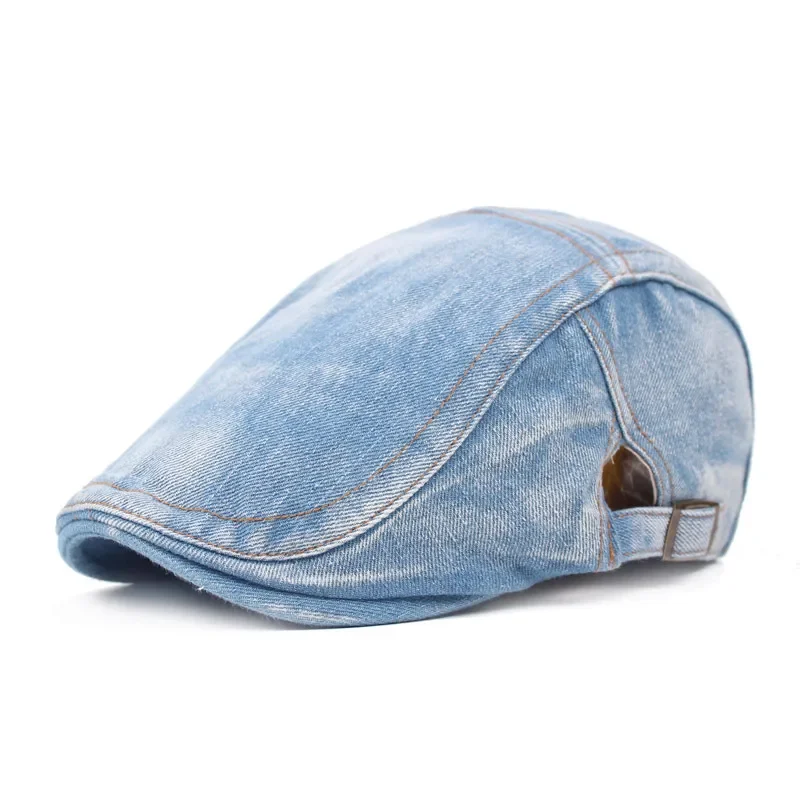 Boina de jean celeste lisa ajustable