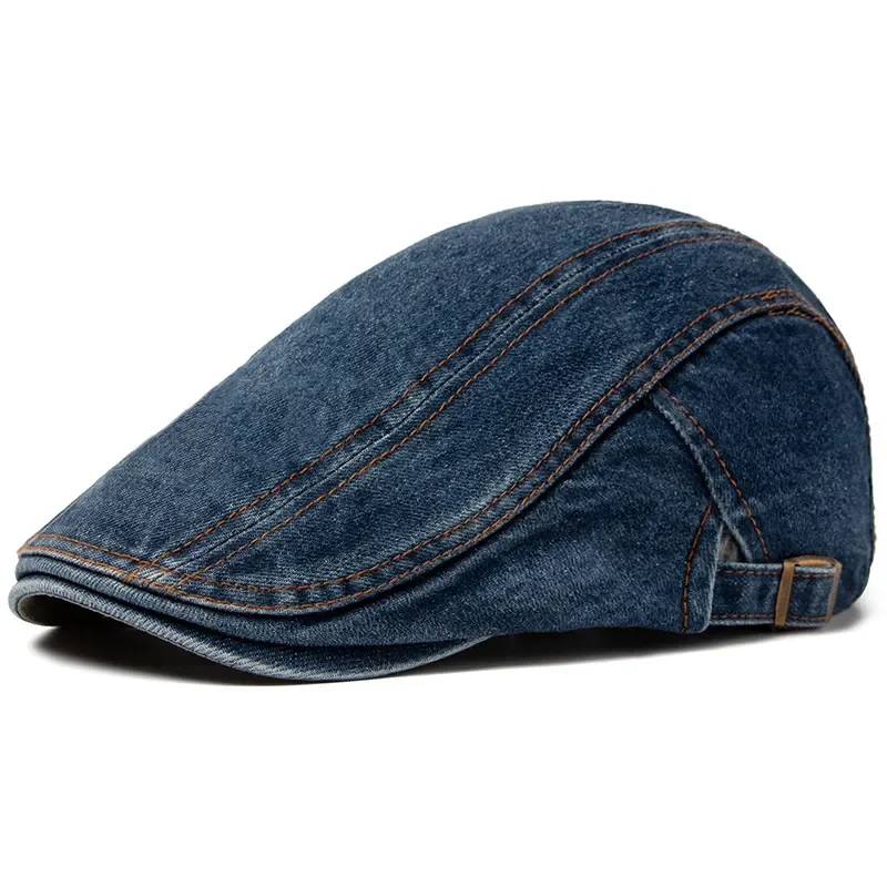 Boina de jean azul ajustable