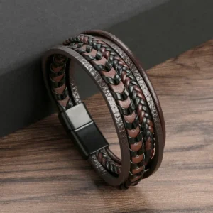 Pulsera moderna marrón de 5 tiras
